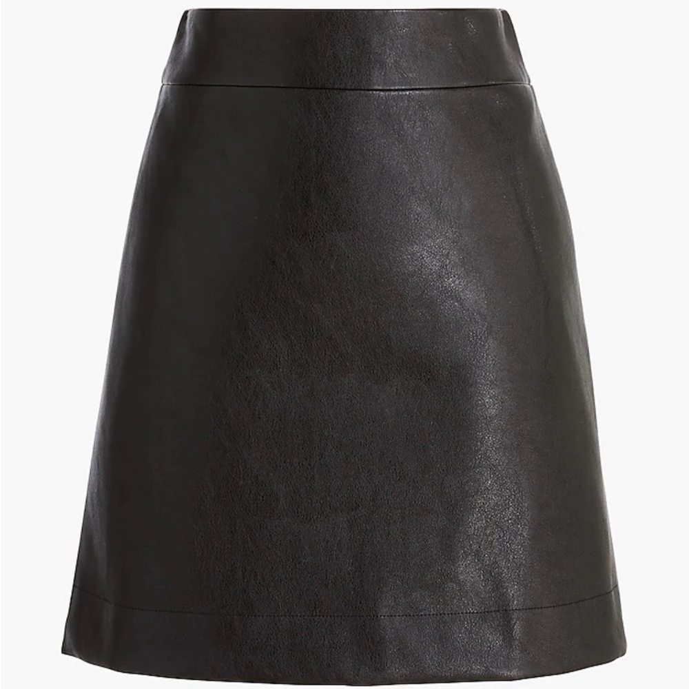 J.Crew Factory Faux leather A-line mini skirt